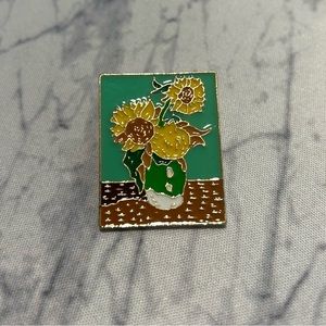 NWOT Van Gough Sunflower Painting Pin